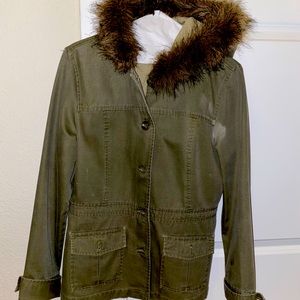 Rubbish forest green jean jacket